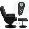 image:imageFlash Furniture Hall Massaging Heat Controlled Adjustable Recliner and Ottoman with Wrapped Base in Black LeatherSoftBlack