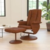 image:imageFlash Furniture Hall Massaging Heat Controlled Adjustable Recliner and Ottoman with Wrapped Base in Black LeatherSoftBrown