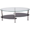 image:imageFlash Furniture Hampden Glass Coffee Table with Black Glass Shelves and Stainless Steel Legs