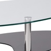 image:imageFlash Furniture Hampden Glass Coffee Table with Black Glass Shelves and Stainless Steel Legs