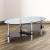 image:imageFlash Furniture Hampden Glass Coffee Table with Black Glass Shelves and Stainless Steel Legs
