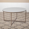 image:imageFlash Furniture Hampstead Collection Coffee Table  Modern White Finish Coffee Table  Crisscross Brushed Gold Frame