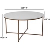 image:imageFlash Furniture Hampstead Collection Coffee Table  Modern White Finish Coffee Table  Crisscross Brushed Gold Frame