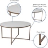 image:imageFlash Furniture Hampstead Collection Coffee Table  Modern White Finish Coffee Table  Crisscross Brushed Gold Frame