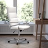 image:imageFlash Furniture Hansel High Back Black LeatherSoft Contemporary Panel Executive Swivel Office ChairWhite
