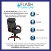 image:imageFlash Furniture Hansel High Back Black LeatherSoft Executive Ergonomic Office Chair with SynchroTilt Mechanism Mahogany Wood Base and Arms