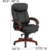 image:imageFlash Furniture Hansel High Back Black LeatherSoft Executive Ergonomic Office Chair with SynchroTilt Mechanism Mahogany Wood Base and Arms
