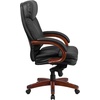 image:imageFlash Furniture Hansel High Back Black LeatherSoft Executive Ergonomic Office Chair with SynchroTilt Mechanism Mahogany Wood Base and Arms
