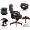 image:imageFlash Furniture Hansel High Back Black LeatherSoft Executive Ergonomic Office Chair with SynchroTilt Mechanism Mahogany Wood Base and Arms