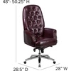 image:imageFlash Furniture Hansel High Back Traditional Tufted White LeatherSoft Multifunction Executive Swivel Ergonomic Office Chair with ArmsBurgundy