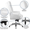 image:imageFlash Furniture Hansel High Back Traditional Tufted White LeatherSoft Multifunction Executive Swivel Ergonomic Office Chair with ArmsWhite