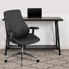image:imageFlash Furniture Hansel MidBack Black LeatherSoft Smooth Upholstered Executive Swivel Office Chair with ArmsBlack