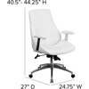 image:imageFlash Furniture Hansel MidBack Black LeatherSoft Smooth Upholstered Executive Swivel Office Chair with ArmsWhite