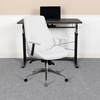 image:imageFlash Furniture Hansel MidBack Black LeatherSoft Smooth Upholstered Executive Swivel Office Chair with ArmsWhite