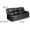 image:imageFlash Furniture Harmony Series Black LeatherSoft Loveseat with Two BuiltIn ReclinersBlack Leathersoft