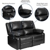image:imageFlash Furniture Harmony Series Black LeatherSoft Loveseat with Two BuiltIn ReclinersBlack Leathersoft