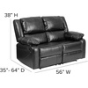 image:imageFlash Furniture Harmony Series Black LeatherSoft Loveseat with Two BuiltIn ReclinersBlack Leathersoft