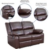 image:imageFlash Furniture Harmony Series Black LeatherSoft Loveseat with Two BuiltIn ReclinersBrown Leathersoft