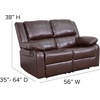 image:imageFlash Furniture Harmony Series Black LeatherSoft Loveseat with Two BuiltIn ReclinersBrown Leathersoft