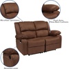image:imageFlash Furniture Harmony Series Black LeatherSoft Loveseat with Two BuiltIn ReclinersChocolate Brown Microfiber