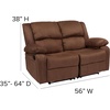 image:imageFlash Furniture Harmony Series Black LeatherSoft Loveseat with Two BuiltIn ReclinersChocolate Brown Microfiber