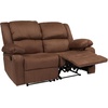 image:imageFlash Furniture Harmony Series Black LeatherSoft Loveseat with Two BuiltIn ReclinersChocolate Brown Microfiber