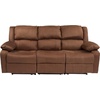 image:imageFlash Furniture Harmony Series Black LeatherSoft Loveseat with Two BuiltIn ReclinersChocolate Brown Microfiber