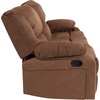 image:imageFlash Furniture Harmony Series Black LeatherSoft Loveseat with Two BuiltIn ReclinersChocolate Brown Microfiber