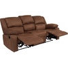 image:imageFlash Furniture Harmony Series Black LeatherSoft Loveseat with Two BuiltIn ReclinersChocolate Brown Microfiber