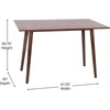 image:imageFlash Furniture Hatfield MidCentury Modern Dining Table  Dark Walnut Engineered Wood Kitchen Table  47 Inches  Tapered Wood Legs  Seats up to 4 Adults