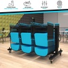 image:imageFlash Furniture Hawkins Heavy Duty Folding Table and Chairs Mobile CartLocking Wheels Outdoor Cover 42 Folding Chairs and 12 Tables Capacity Black
