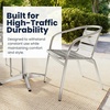 image:imageFlash Furniture Heavy Duty Commercial Aluminum IndoorOutdoor Restaurant Stack Chair with Triple Slat Back4 Pack