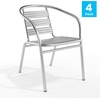 image:imageFlash Furniture Heavy Duty Commercial Aluminum IndoorOutdoor Restaurant Stack Chair with Triple Slat Back4 Pack