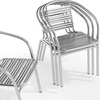 image:imageFlash Furniture Heavy Duty Commercial Aluminum IndoorOutdoor Restaurant Stack Chair with Triple Slat Back4 Pack