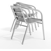 image:imageFlash Furniture Heavy Duty Commercial Aluminum IndoorOutdoor Restaurant Stack Chair with Triple Slat Back4 Pack