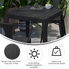 image:imageFlash Furniture Helvey Commercial 5 Piece Table and Chairs Set  4 Black Metal Chairs with Poly Resin Seats  Black 315 Square Table with Poly Resin TopContemporary