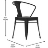 image:imageFlash Furniture Helvey Commercial 5 Piece Table and Chairs Set  4 Black Metal Chairs with Poly Resin Seats  Black 315 Square Table with Poly Resin Top5Piece Set