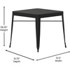 image:imageFlash Furniture Helvey Commercial 5 Piece Table and Chairs Set  4 Black Metal Chairs with Poly Resin Seats  Black 315 Square Table with Poly Resin Top5Piece Set