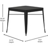 image:imageFlash Furniture Helvey Commercial 5 Piece Table and Chairs Set  4 Black Metal Chairs with Poly Resin Seats  Black 315 Square Table with Poly Resin TopContemporary