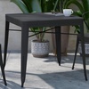 image:imageFlash Furniture Helvey Commercial 5 Piece Table and Chairs Set  4 Black Metal Chairs with Poly Resin Seats  Black 315 Square Table with Poly Resin TopContemporary