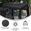 image:imageFlash Furniture Helvey Commercial 5 Piece Table and Chairs Set  4 Black Metal Chairs with Poly Resin Seats  Black 315 Square Table with Poly Resin Top5Piece Set