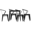 image:imageFlash Furniture Helvey Commercial 5 Piece Table and Chairs Set  4 Black Metal Chairs with Poly Resin Seats  Black 315 Square Table with Poly Resin Top5Piece Set