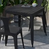 image:imageFlash Furniture Helvey Commercial 5 Piece Table and Chairs Set  4 Black Metal Chairs with Poly Resin Seats  Black 315 Square Table with Poly Resin TopContemporary