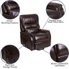 image:imageFlash Furniture Hercules  Cognac LeatherSoft Power Lift Recliner for ElderlyBrown Leathersoft