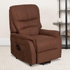 image:imageFlash Furniture Hercules  Cognac LeatherSoft Power Lift Recliner for ElderlyBrown Microfiber