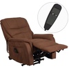 image:imageFlash Furniture Hercules  Cognac LeatherSoft Power Lift Recliner for ElderlyBrown Microfiber