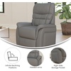 image:imageFlash Furniture Hercules  Cognac LeatherSoft Power Lift Recliner for ElderlyGray Leathersoft