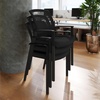 image:imageFlash Furniture Hercules Commercial Stacking Side Chair for Lobby or Reception Use with Breathable Mesh Backrest and Powder Coated Steel Frame with Armrests in Black