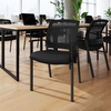 image:imageFlash Furniture Hercules Commercial Stacking Side Chair for Lobby or Reception Use with Breathable Mesh Backrest and Powder Coated Steel Frame with Armrests in Black