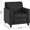 image:imageFlash Furniture Hercules Diplomat Series LeatherSoft Upholstered Side Reception Chair Lobby Chair with Cushions and Flared Arms BlackBlack